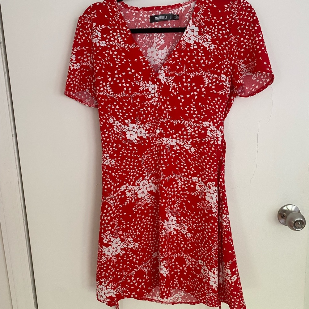 Red and white summer dress